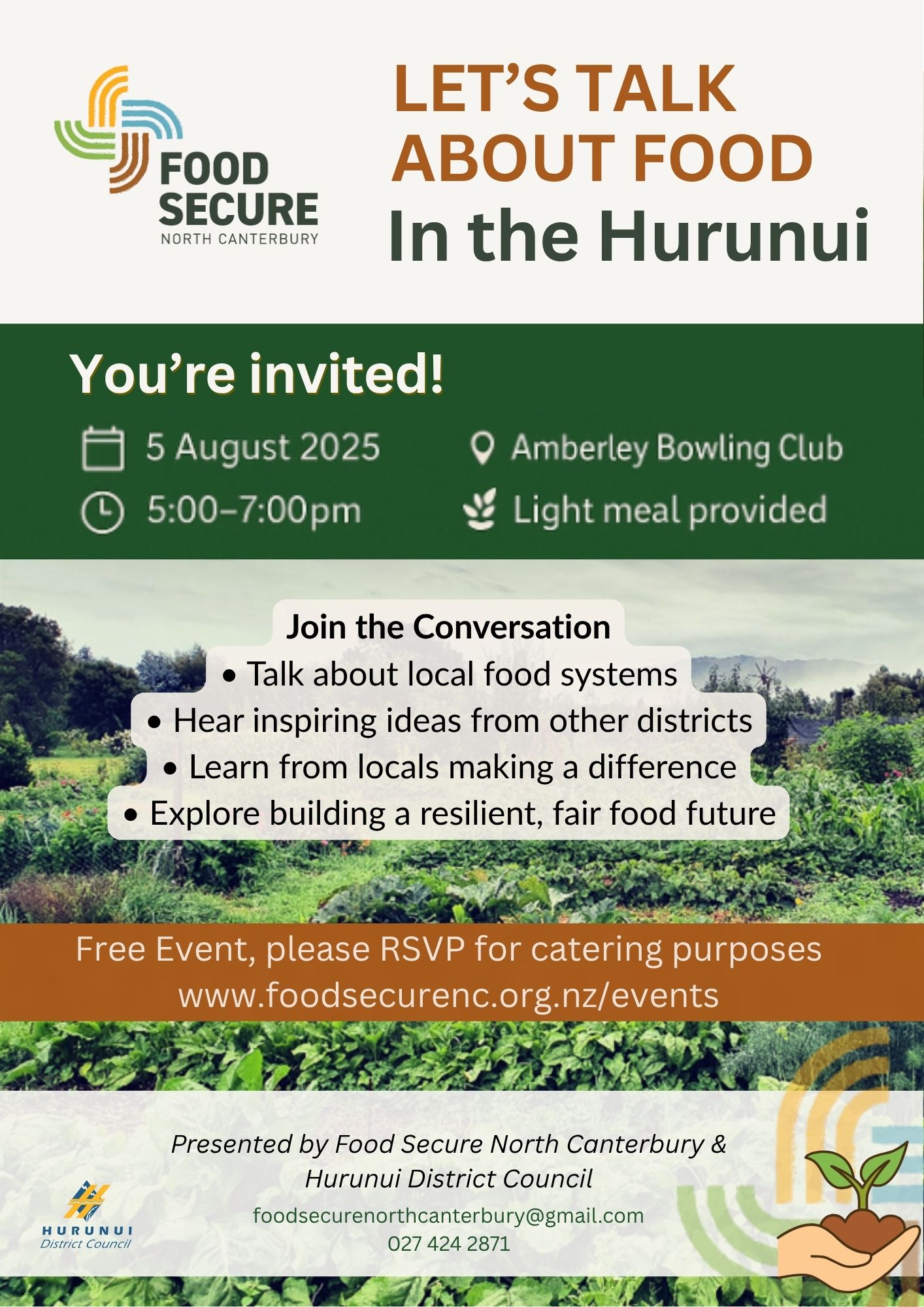 Food Secure North Canterbury Hurunui Hui invitation